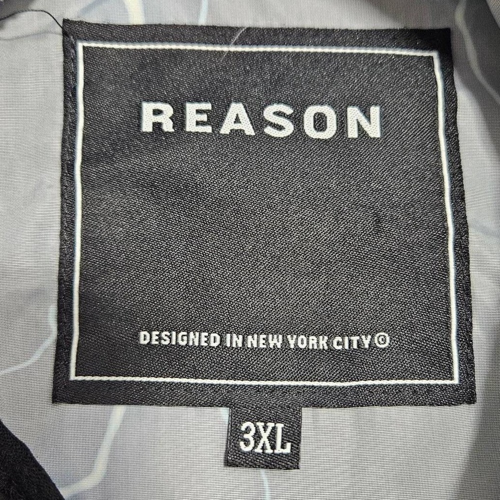 Reason AOP 3XL Lightning Bolt Print‎ Windbreaker Quarter-Zip Hooded Jacket Black - Picture 3 of 5